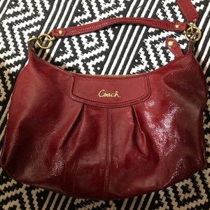 Coach Ashley Patent Hobo F20452 Crimson Red